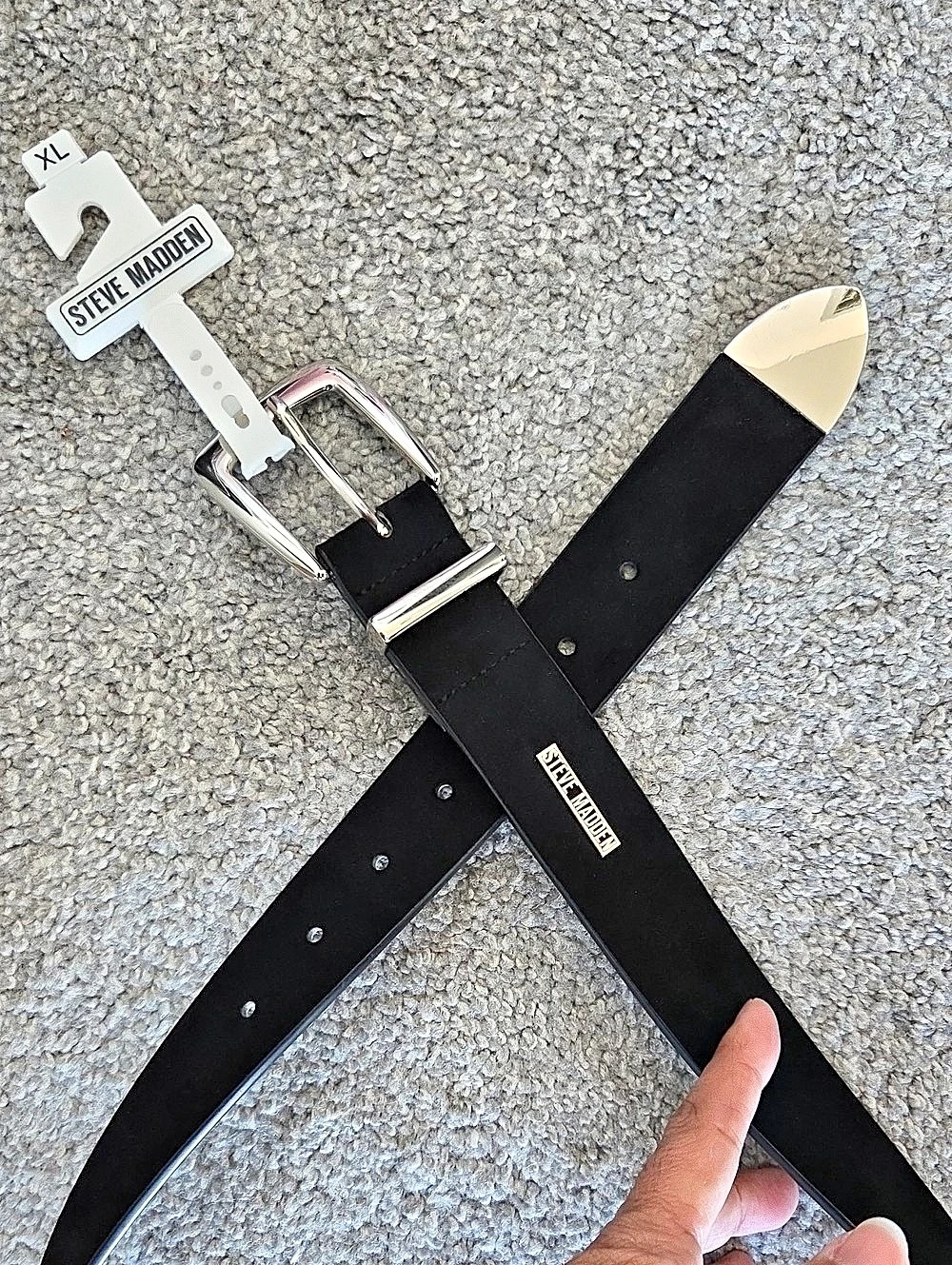 Steve Madden SMP38797 Adjustable Belt Black XL